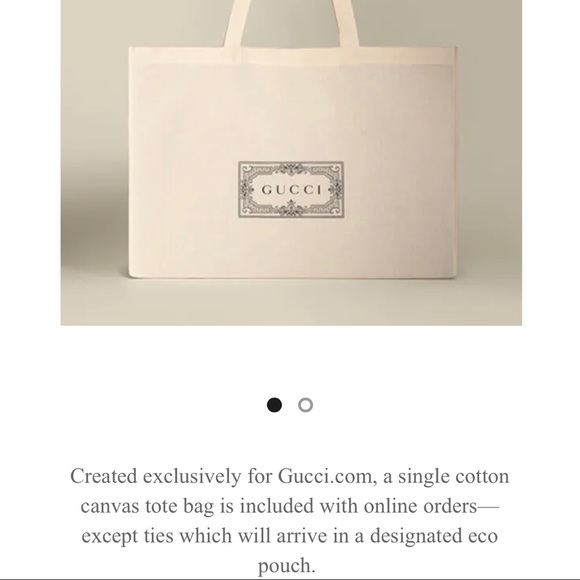 🆕 Gucci Canvas Shopping Tote Bag w/Accent Handle & Ribbon, New Handbag Purse - Picture 13 of 13